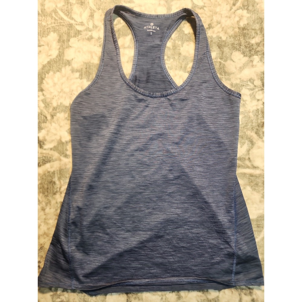 Athleta Blue Space Dye Racerback Workout Tank Top Size Small Activewear Workout